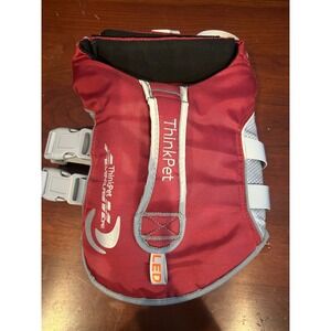 ThinkPet Adventure More Dog Life Jacket Red Grey Size Small High Buoyancy Vest